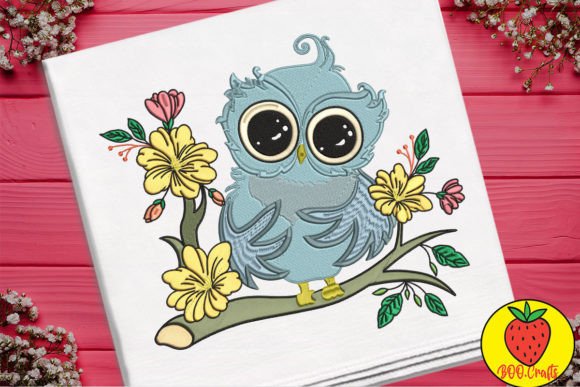 Cute Blue Owl and Flowers Embroidery Review