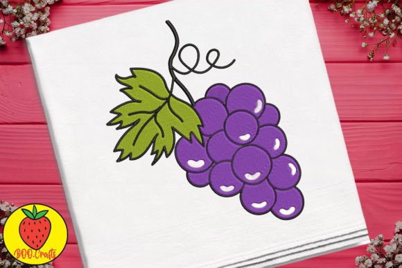 Cute Purple Grapes Embroidery Review