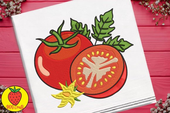 Cute Tomato and Leaves Embroidery Review