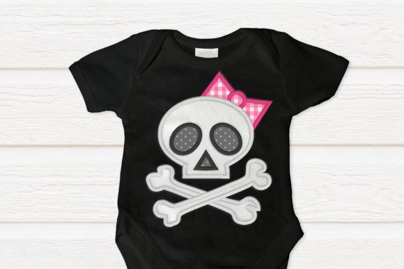 Skull with Bow Applique Review